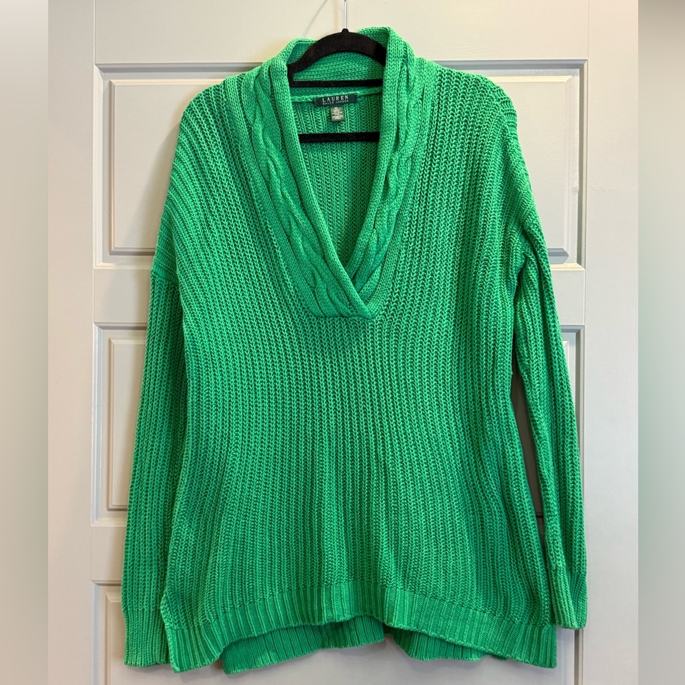 Ralph Lauren cable knit V-neck sweater
